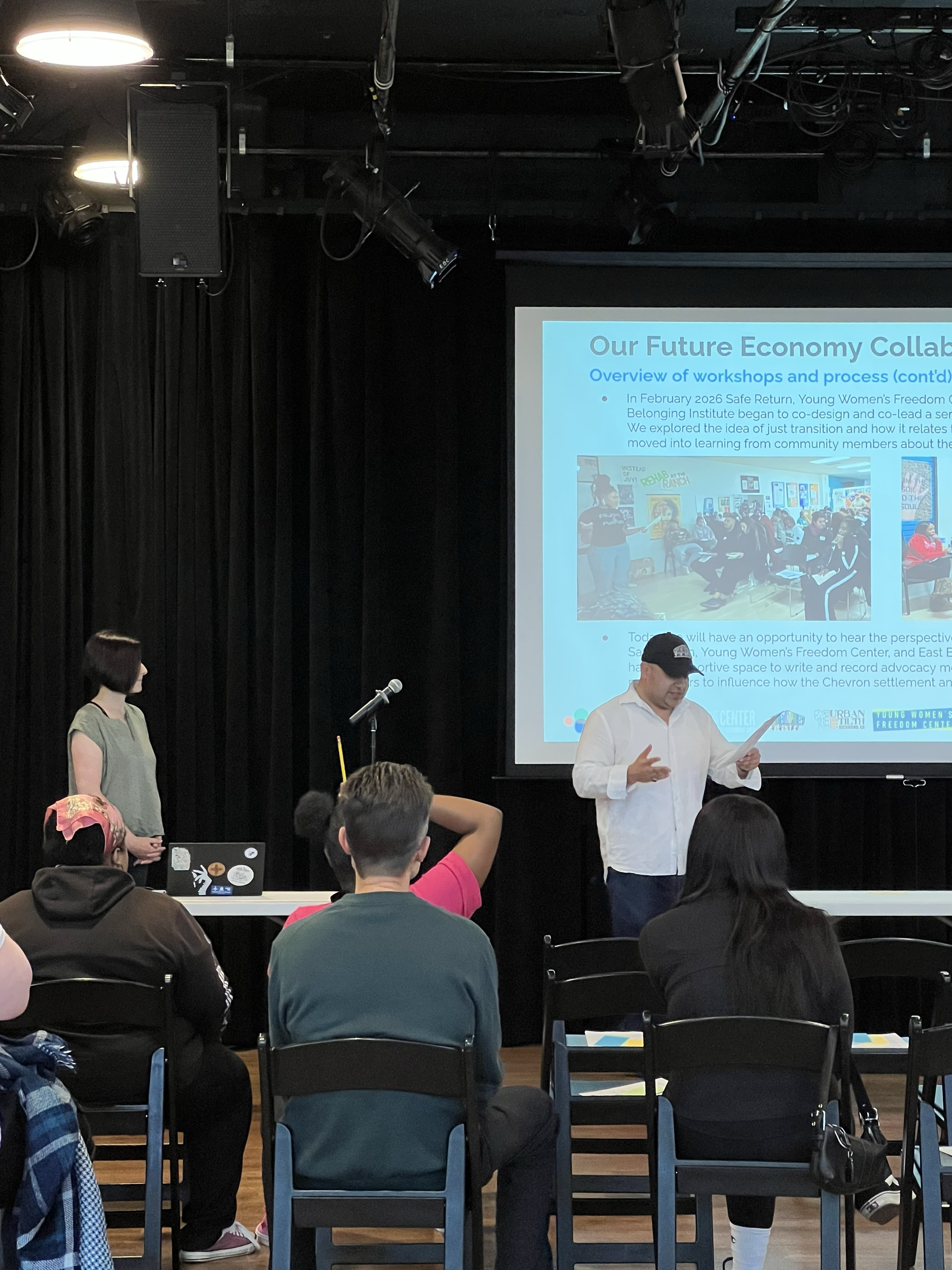 A Safe Return Project presentation to community members.