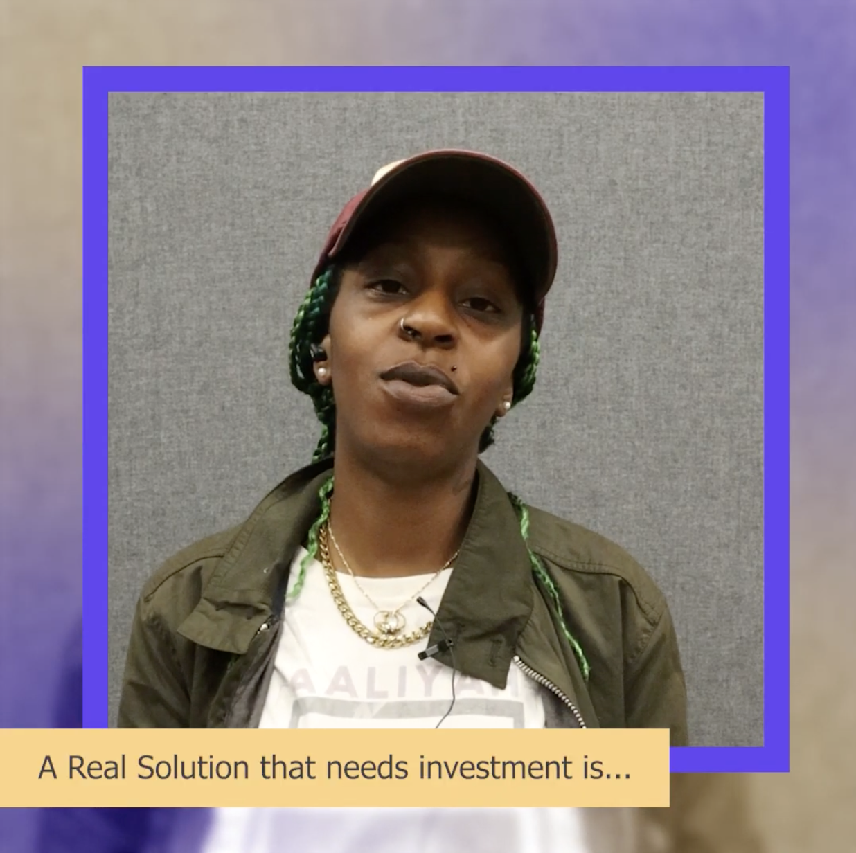 Richmond resident answering "A real solution that needs investment is..." during a community interview