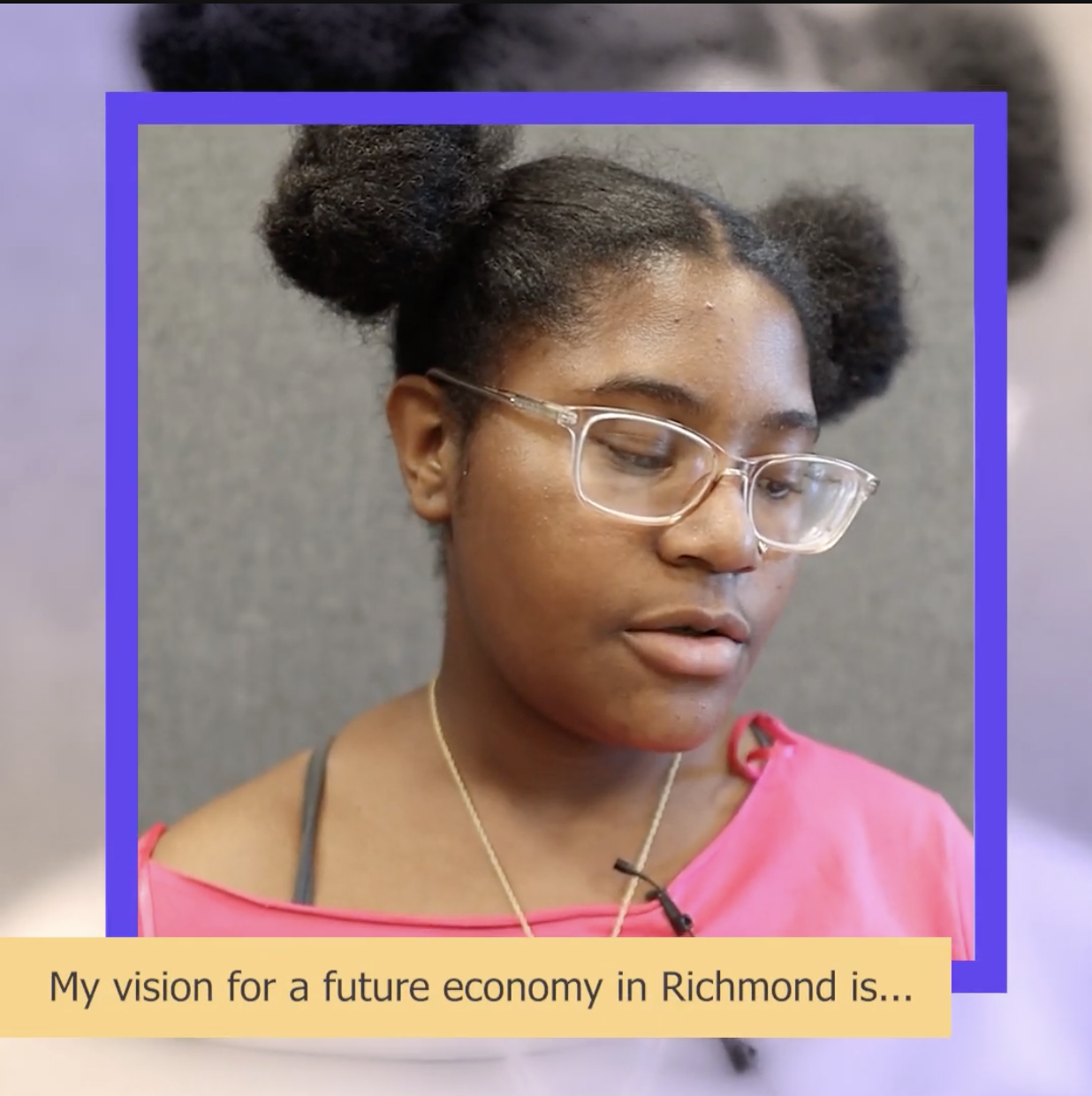 Richmond resident answering "My vision for a future economy in Richmond is..." during a community interview